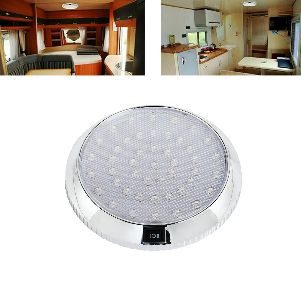 1pc Car 12V Roof Ceiling Interior Lights For Campers Vans Boats Caravans White Light LED Interior Roof Light Car Accessories