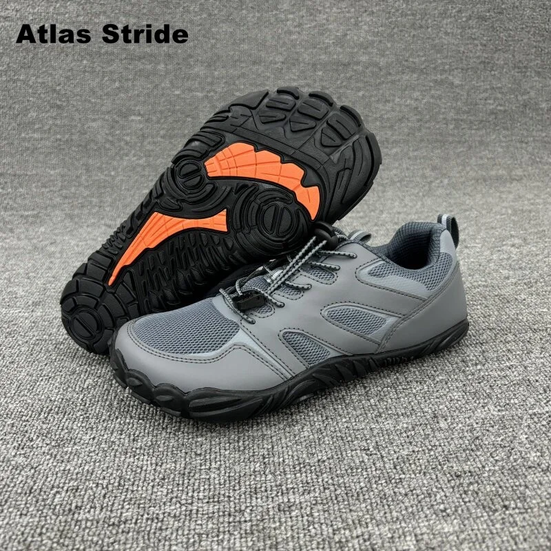 Men's Mesh Hiking Shoes Quick-Dry Drawstring Closure Non-Slip Outsole Breathable Casual Outdoor Walking Lightweight Trail Shoes