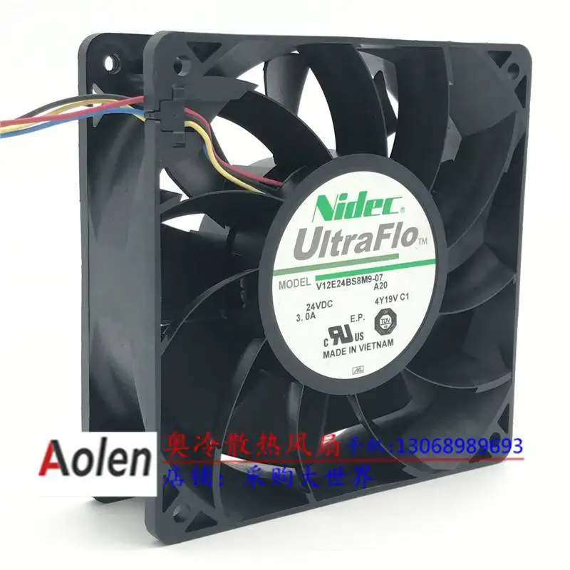 

Nidec V12E24BS8M9-07 DC 24V 3.A 120x120x38mm 4-Wire Server Cooling Fan