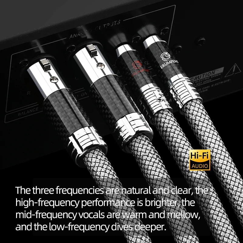 ERUMPENT زوج واحد HiFi مطلي بالفضة RCA إلى XLR الصوت لمكبر الصوت مشغل DVD المتكلم 2RCA إلى 2XLR كابل #1