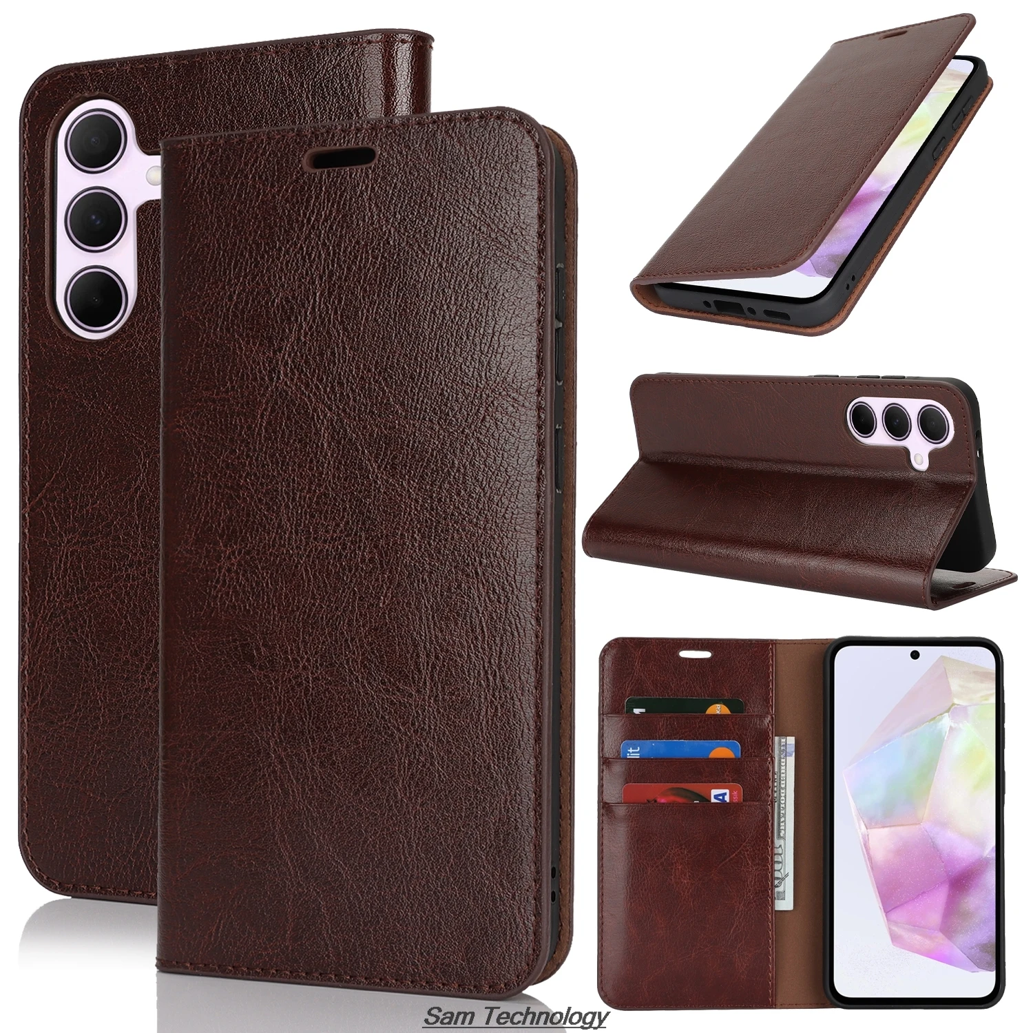 

Роскошный чехол-кошелек для Samsung Galaxy A56 5G, кожаный чехол премиум-класса с откидной крышкой, сумки в стиле ретро, деловая сумка, чехол Fundas Coque