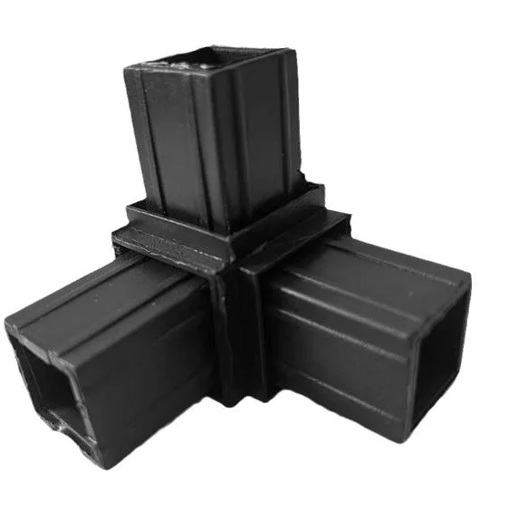 4/8PCS 40X40 Square Tube Three-way Connector Plastic  Tube Stainless Steel Alloy Square Cargo Connection Guardrail Accessories