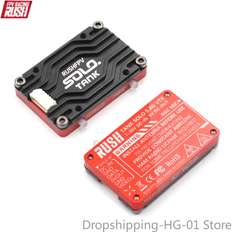 RUSH Solo Tank 5.8G VTX Video Transmitter CNC shell 1.6W High Power Built-in Microphone Heat Dissipation Structure For RC FPV