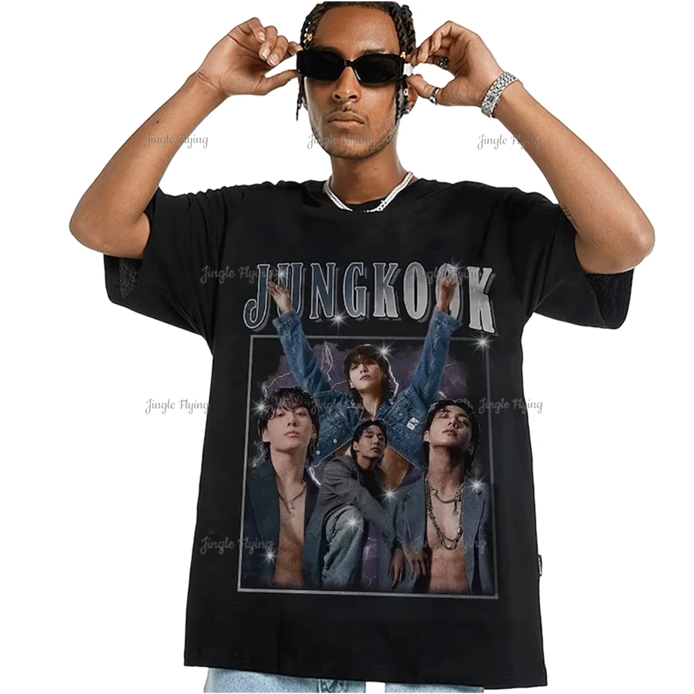 Vintage Jungkook Tee Kpop Shirt Gift For Her Mens Cotton T-shirt