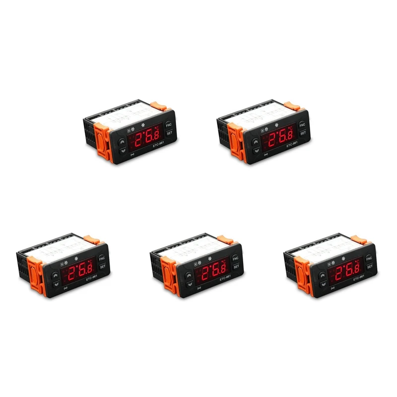 Controlador de Temperatura Controle de Umidade Termômetro Higrômetro Alarme Frigorífico 220v Ntc Sensor 5x Etc-961