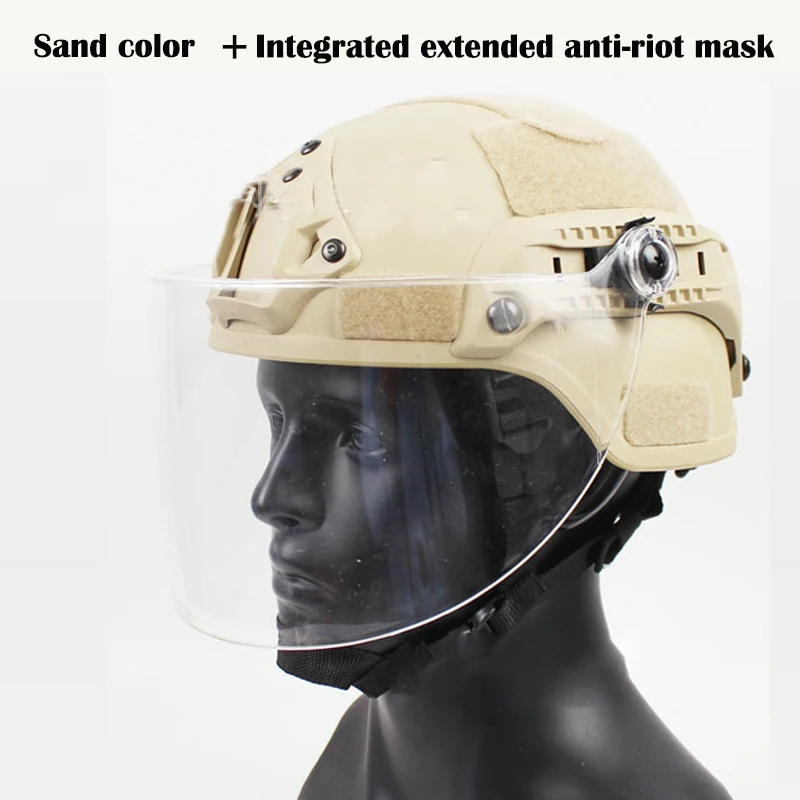 MICH2000 Tactical Patrol Capacete de proteção, Transparente Anti-motim Máscara, CS, Seguro, Proteção, Ação Versão