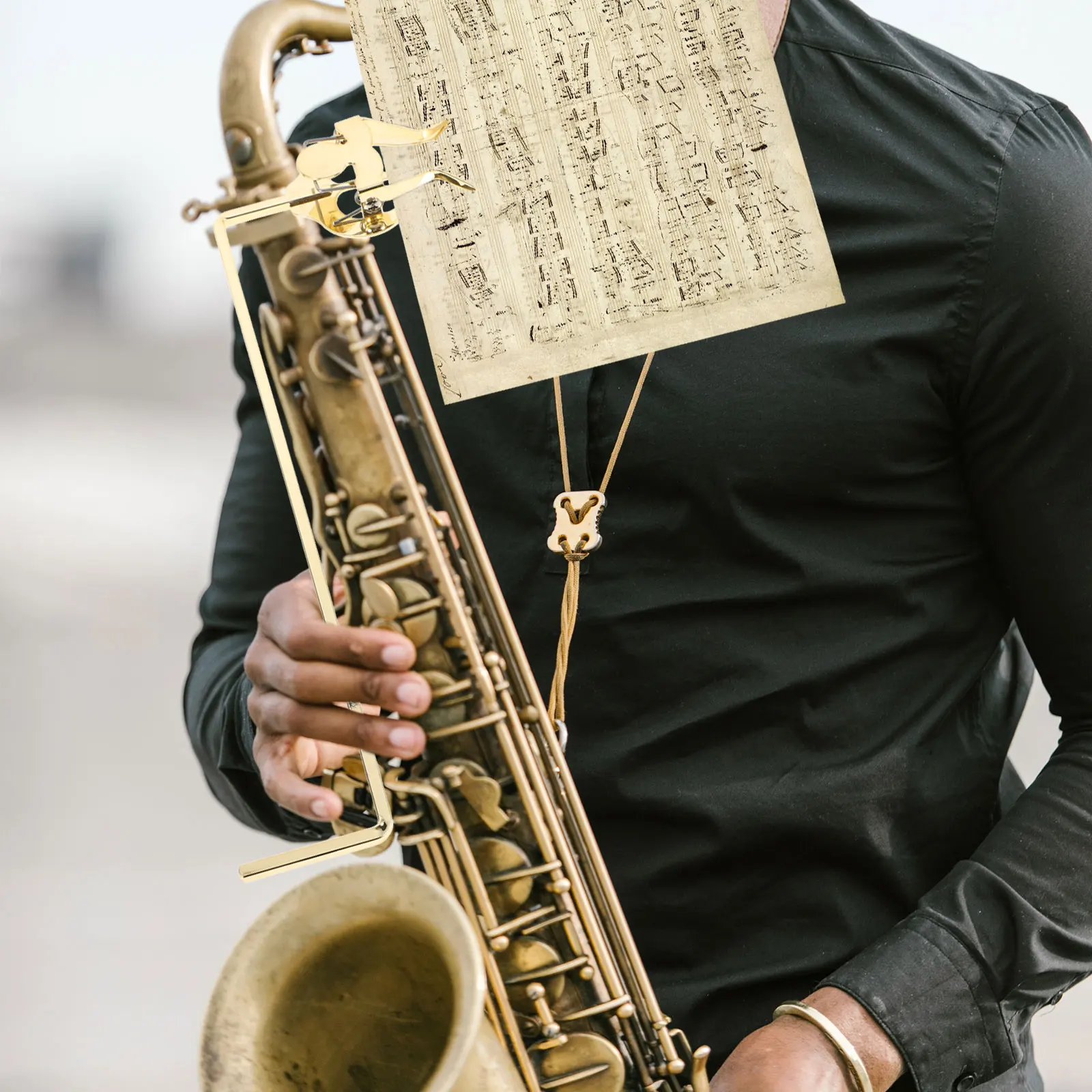 

Adjustable Saxophone For Marching Band Lightweight Sheet Holder With Mini Stand Compatible 3 4 Valve Euphoniums Portable Brass