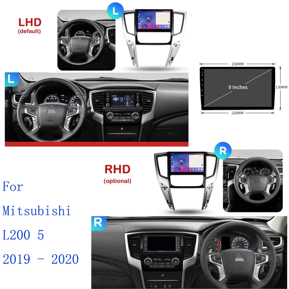 

Автомобильный радиоприемник для MITSUBISHI TRITON (9 дюймов) 2019, облицовка, Android, GPS, MP5, стереоплеер, 2 Din, установка панели приборной панели