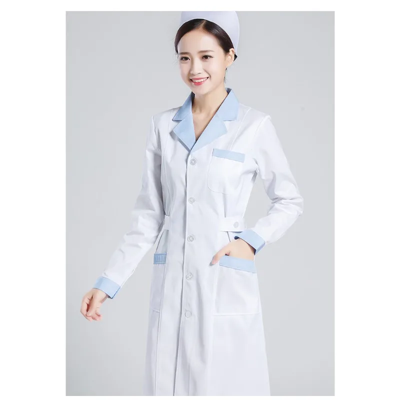 

Униформа медсестры, женское белое пальто с короткими рукавами для врача, аптека, аптека, аптека, красота, с длинным рукавом