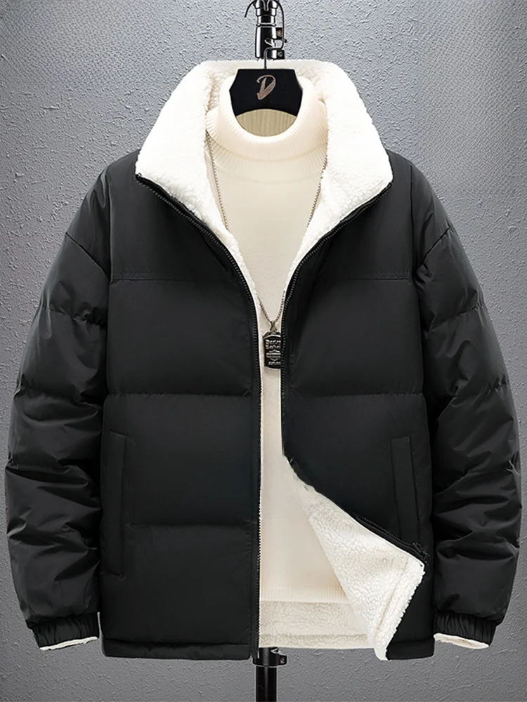 

MoChao Large Size Cotton Jaet Men's Winter New Sle Double-Sided Wear Thiened Loose Warm Casual Outerwear