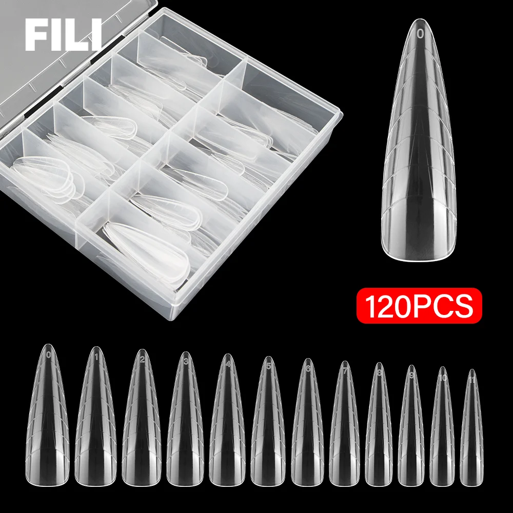 

FILI NEW Stiletto Coffin Dual Form Nail Extension System Full Cover False Tips Quick Building Mold Top Forms Acrylic Upper Forms