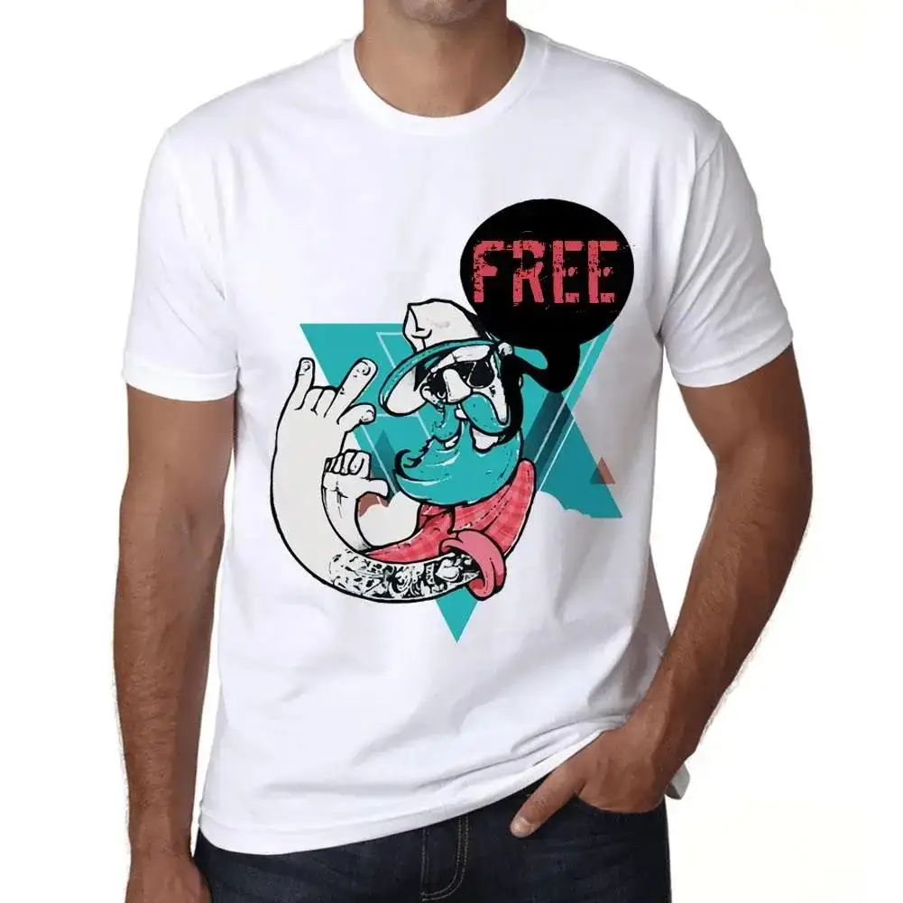 Heren Grafisch T-Shirt Vrolijke Opa Gratis – Funky Grampa Free – Eco-vriendelijk