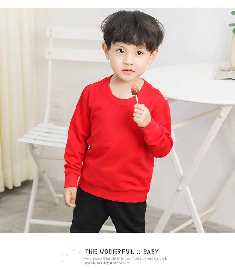 2023 Solid Children\'s Sweatshirt for Boy Hoodies Kids Baby Girls Clothes Cotton Teenagers Sweat Shirt Poleron Dropship 2-10Y