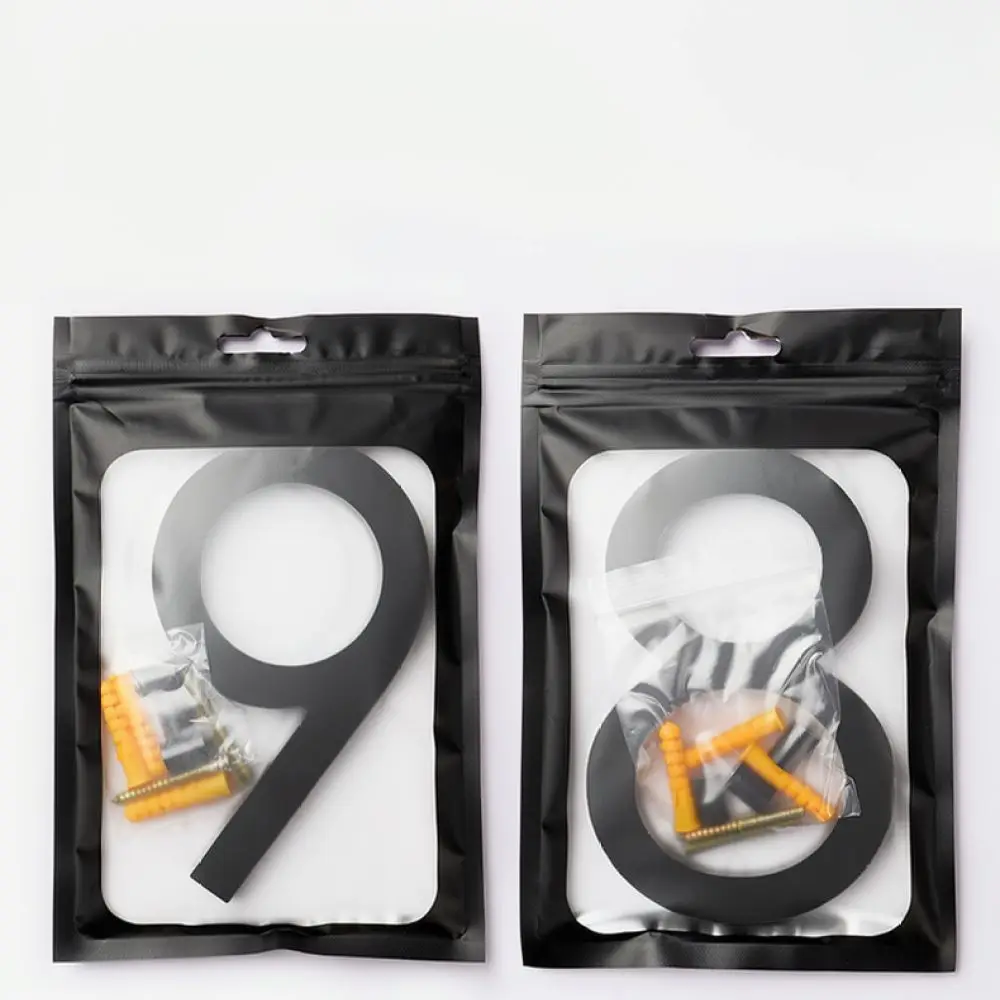 Weather Resistant Matte Black Acrylic Door Sign Numbers 3D Modern House Address Plaque For Apartment Room Decor