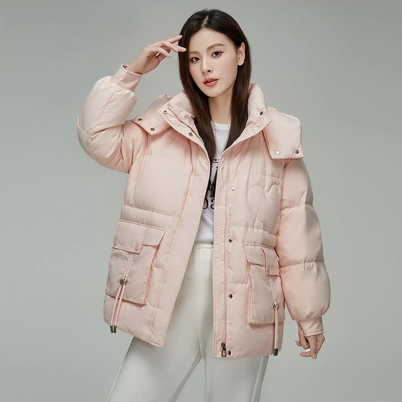 

Korean Women Loose White Duck Down Coat Parkas Winter Thicken Hooded Puffer Snow Wear Warm Windbreaker Casual New Chaqueta B85