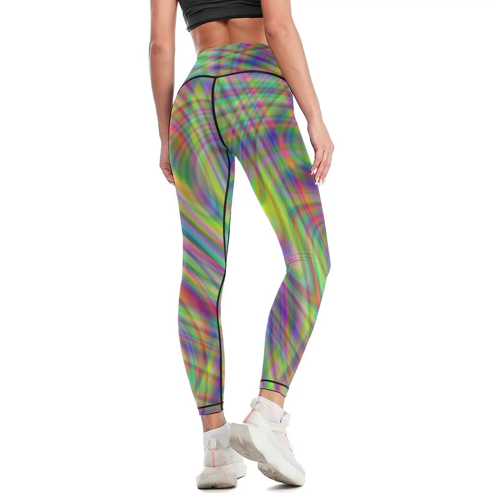 Trippy neon bubbles Leggings fitness set palestra Leggings push up Leggings sportivi da donna