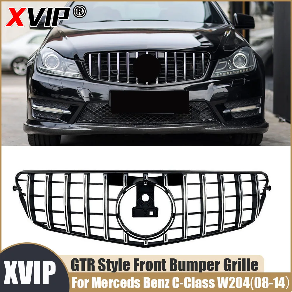 

XVIP Chrome Silver Grills GTR Front Bumper Grille For Mercedes Benz C-Class W204 2008-2014 C180 C200 C230 C250 C280 C300 C350