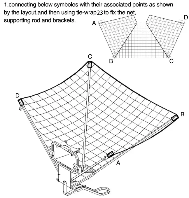 Q-BR02 Basketball Rebounder Net Return System Portable Shot Trainer For Traditional Pole And Wall Mounted Hoops