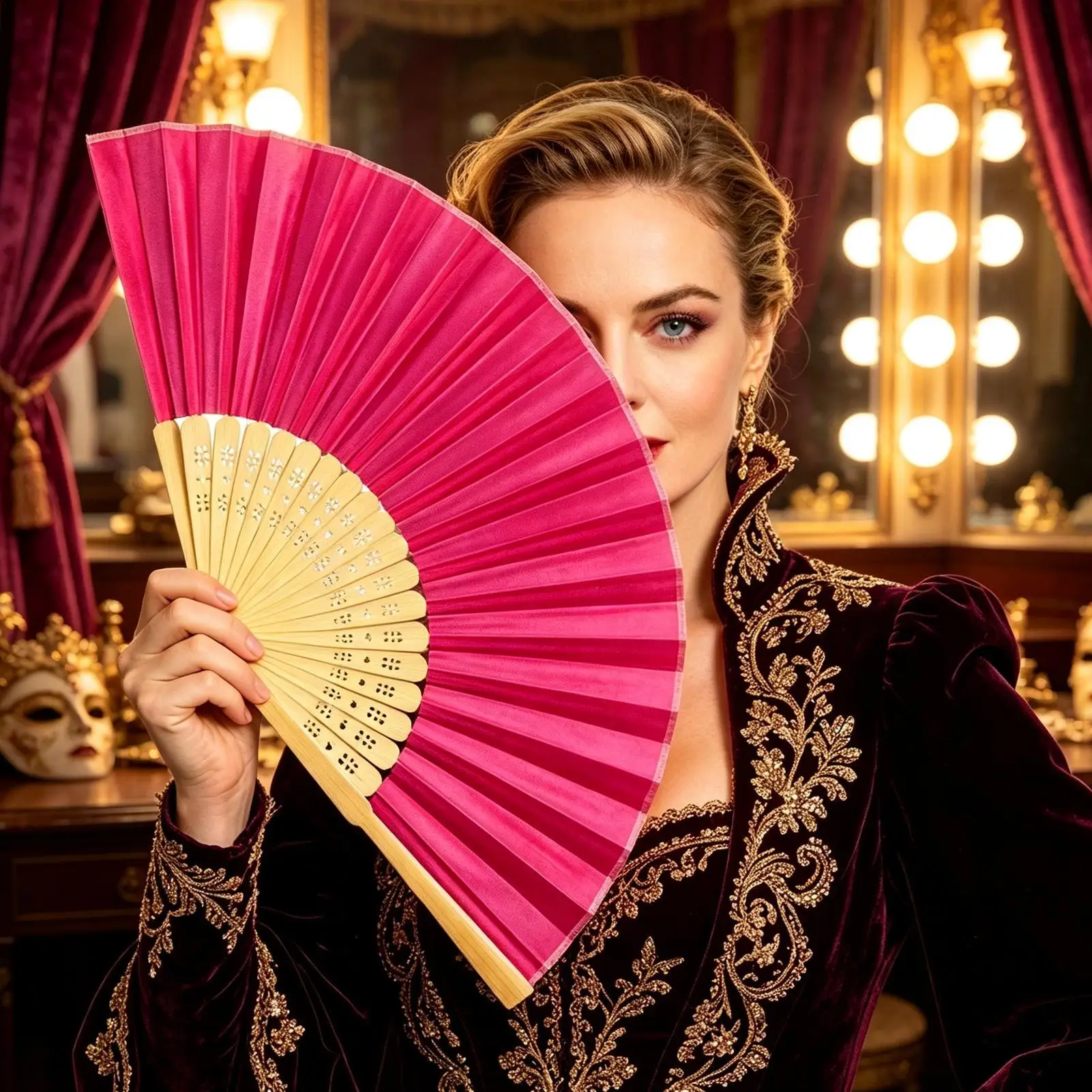 Chinese Fan With Bag Handheld Folding Silk Fabric Wall Decor Women Foldable Party Hand Fans For Bridal Wedding Dancer Stage