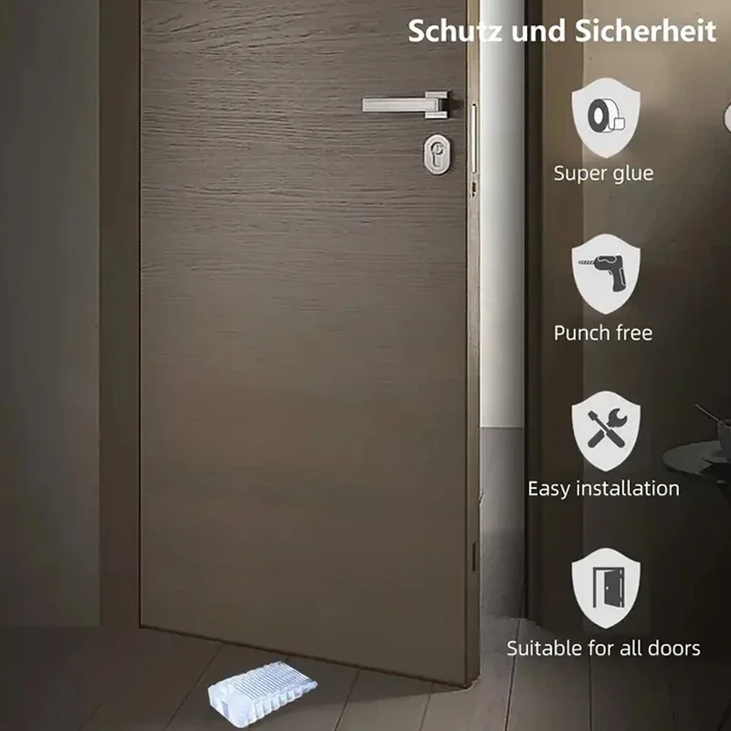 سيليكون الباب سدادة قابلة لإعادة الاستخدام صدمة ماصة كتلة إسفين توقف الباب مقبض الباب سدادة المنزل مكتب الباب المضادة للتصادم سدادة #3