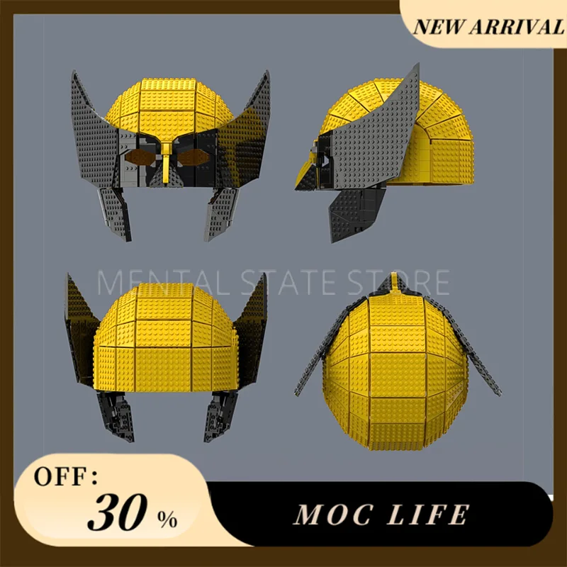 NEW 1113PCS Customized MOC Wearable Wolverine Cowl Building Blocks Technology Bricks DIY Creative Assembly Toys Holiday Gifts