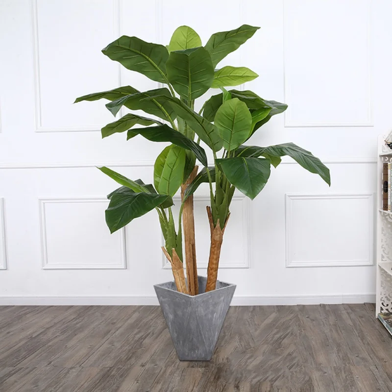 custom.Factory sale high quality tree real artificial 120CM banana tree for bonsai decoration