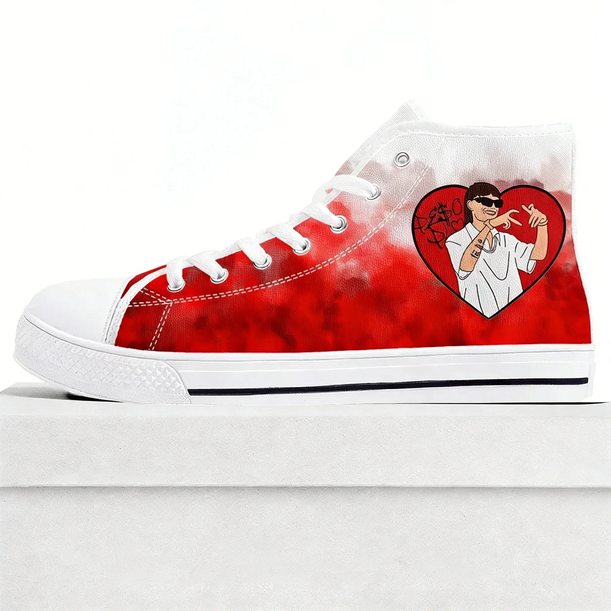Peso Pluma Singer High Top Sneakers Ella Baila Sola Mens Womens Teenager Canvas Sneaker Casual Custom Made Shoes Customize Shoec