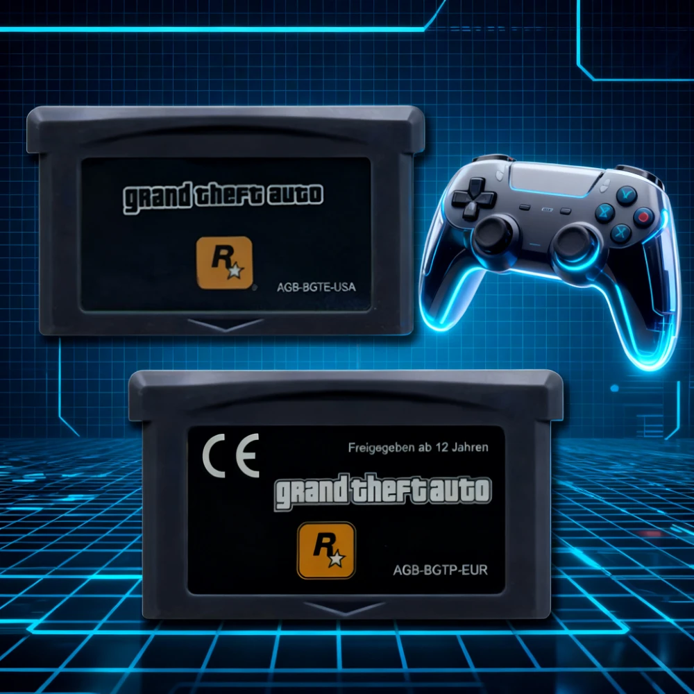 بطاقة وحدة تحكم خرطوشة أوتوماتيكية Grand Theft لألعاب الفيديو GBA لمشغل محمول 32 بت إصدار الولايات المتحدة الأمريكية/EUR
