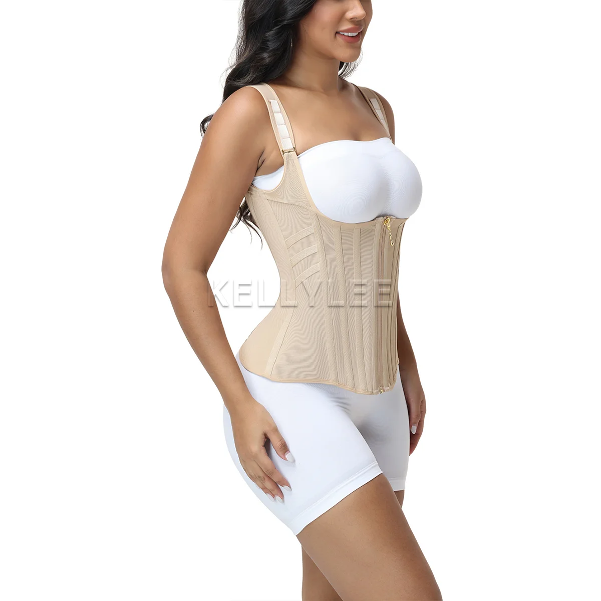 Women's Elastic Tummy Control Body Waist Trainer High Compression Shaping Cirdles Open-Chest Post Surgery Slimming Shapewear