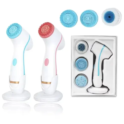 Limpiador ultrasónico eléctrico, cepillo de limpieza 3 en 1, herramienta facial, masajeadores, cepillo de limpieza giratorio sónico, eliminación galvánica de puntos negros