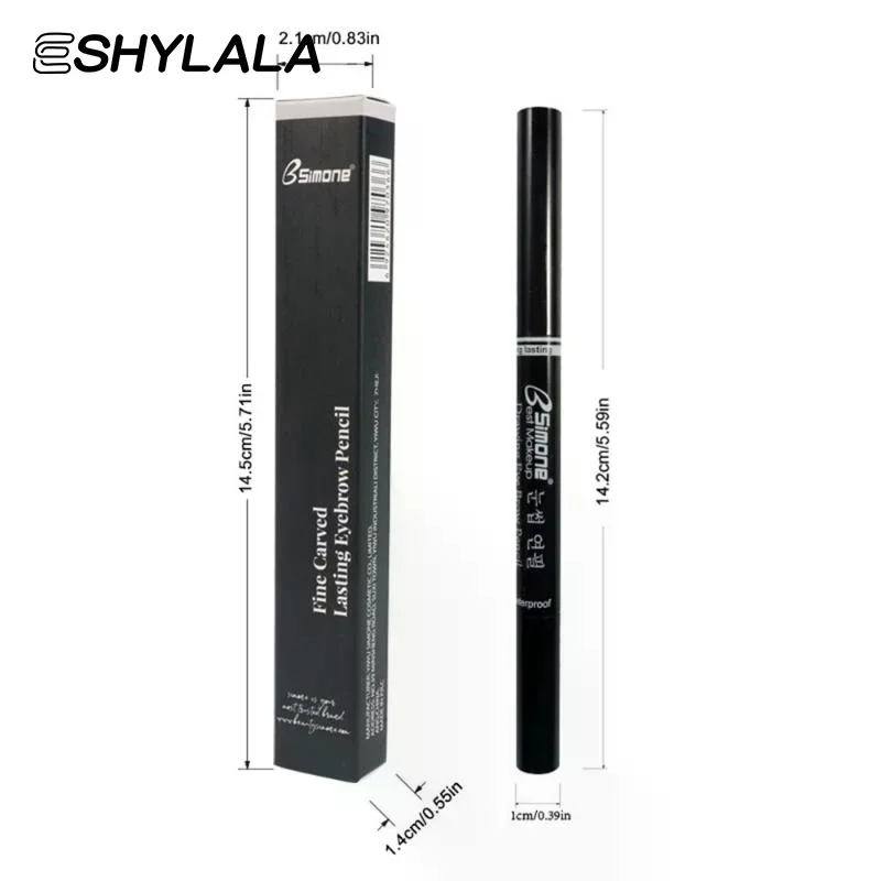 Extrem feiner doppelköpfiger wasserfester Augenbrauenstift – langlebig und langlebig für Anfänger, Damen-Make-up, Augenbrauenstift