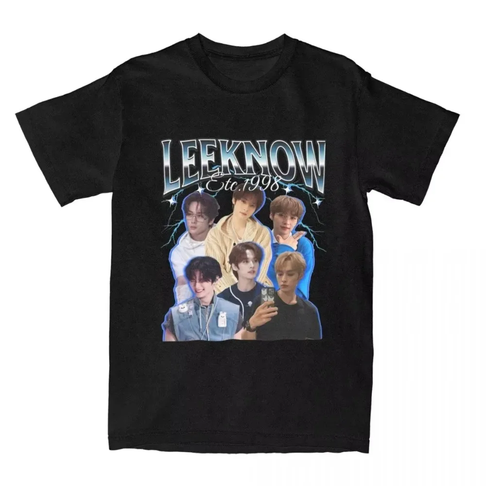 

2025 T-shirt Lee Knows Korean Kpop Singer T-shirt Harajuku Musician Summer T-shirt Aesthetic Casual Short-sleeved Shirt
