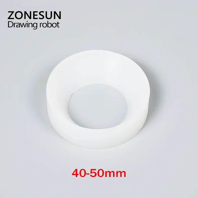 Zonesun tampa de aparafusamento, adotador de tampa de garrafa de plástico da máquina tampando, mandril de tampagem de silicone, máquina tampadora rotativa 10-50mm