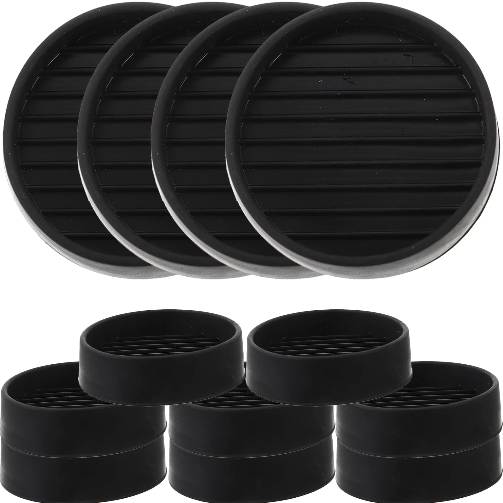 

12 Pcs Furniture Caster Cups 2 Inch Round Rubber Feet Pads Bed Table Chair Leg Protectors Hardwood Floors Stoppers Brown