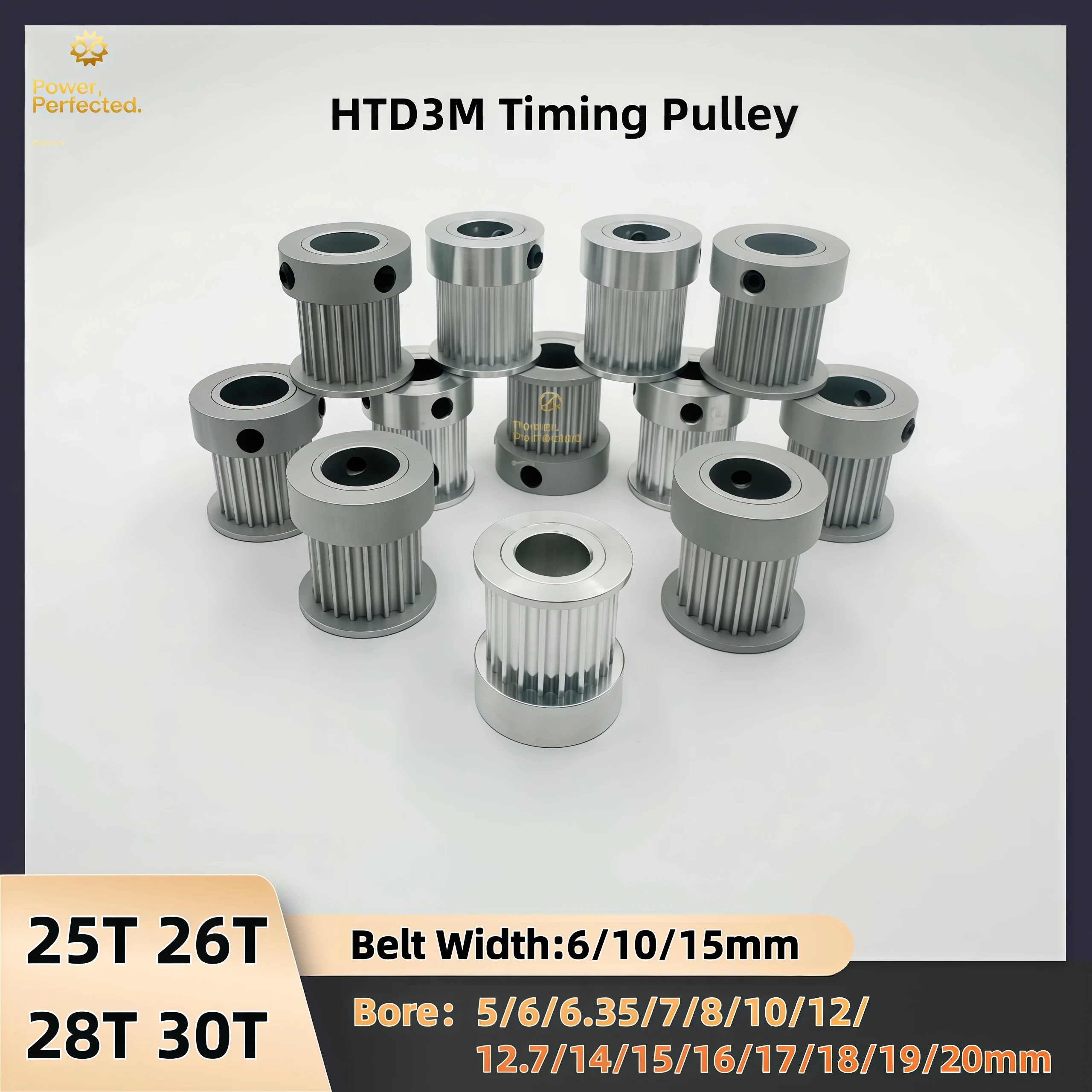 

HTD 3M 25T 26T 28T 30T 3M Timing Pulley K Type 3M Aluminum Synchronous Pulley 26Teeth 26Teeth 28Teeth 30Teeth 3M Pulley