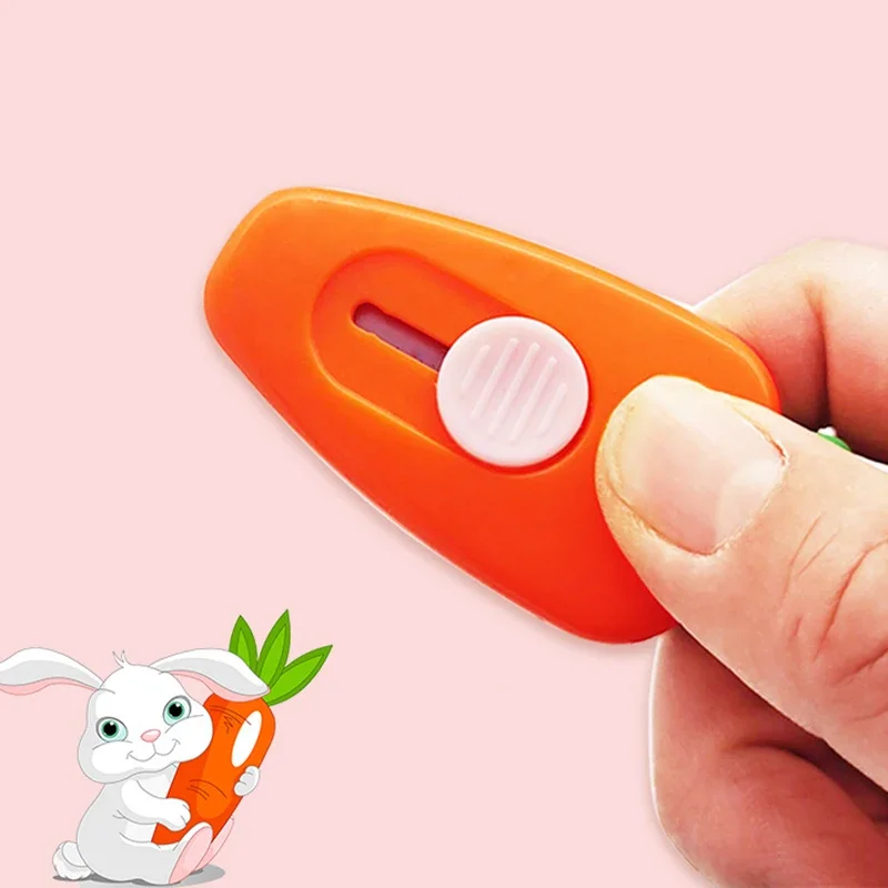 1/4Pcs Cute Carrot Utility Knife Mini Box Cutter Letter Envelope Opener Mail