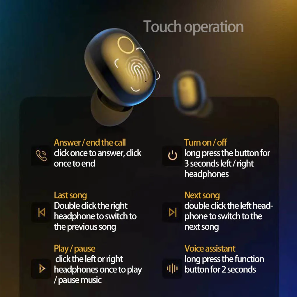 Fone De Ouvido Compatível Bluetooth Com Caixa De Carregamento, Auricular Sem Fio