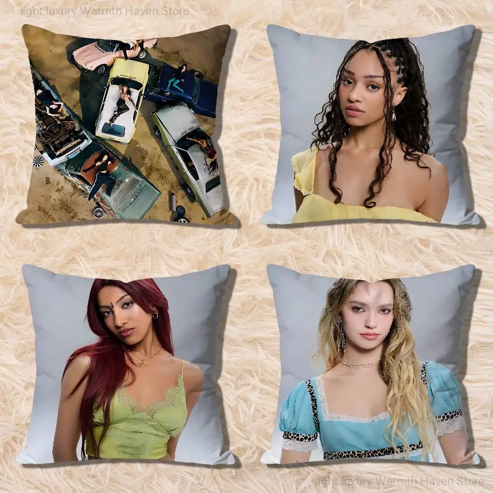 

K-KATSEYE Beautiful Chaos Anime Celebrity Merchandise All-Match Printed Pillow Case Sofa Car Office Room Decoration Protector