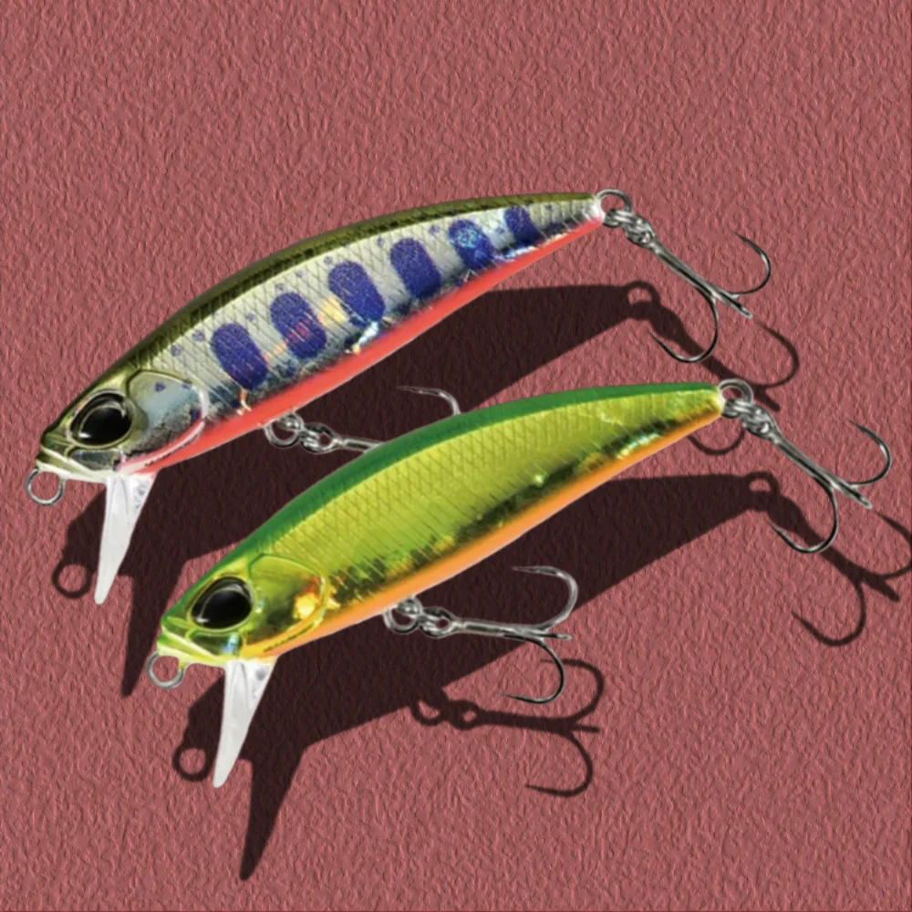 غرق البلمة 46 مللي متر 5 جرام الثنائي في نهاية المطاف تيار اصطناعي الصيد الطعم Spearhead Ryuki 46s تيار Pesca الطعوم لسمك السلمون البني سمك السلمون المرقط