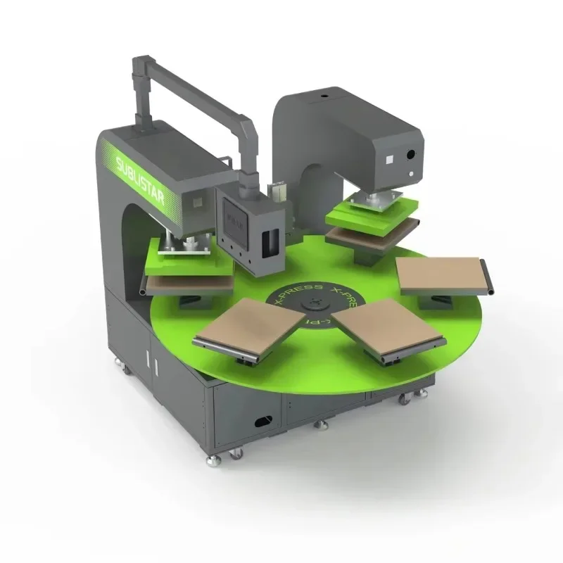 【Popular】 SUBLISTAR DTF Intelligent Automated Heat Press Carousel 6 Worktables For Small Batch Orders
