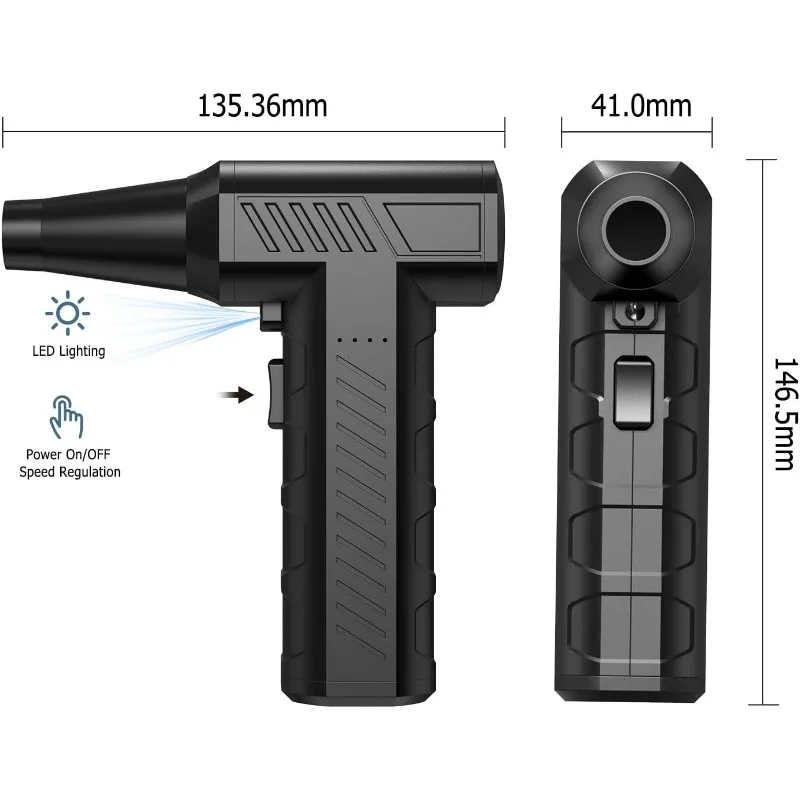 Mini Blower Turbo Fan Compressed Electric Air Duster 130000RPM Cordless for Keyboard PC Cleaning Dry Blower Air Blower for Home