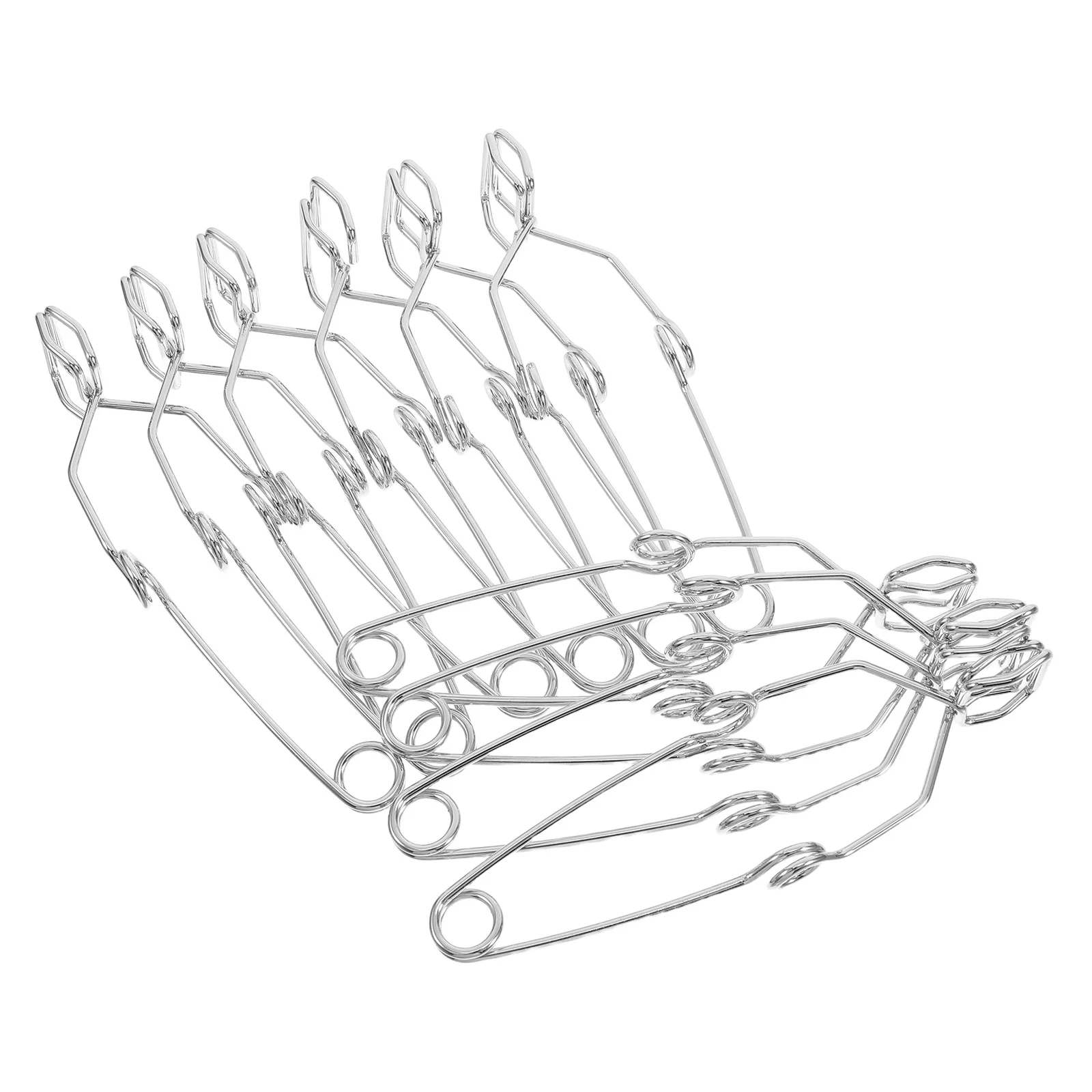 

10Pcs Steel Test Tube Holders Springloaded Metal Clips Durable Lab Clamp Stand Universal Fit Easy Clean Schools Labs