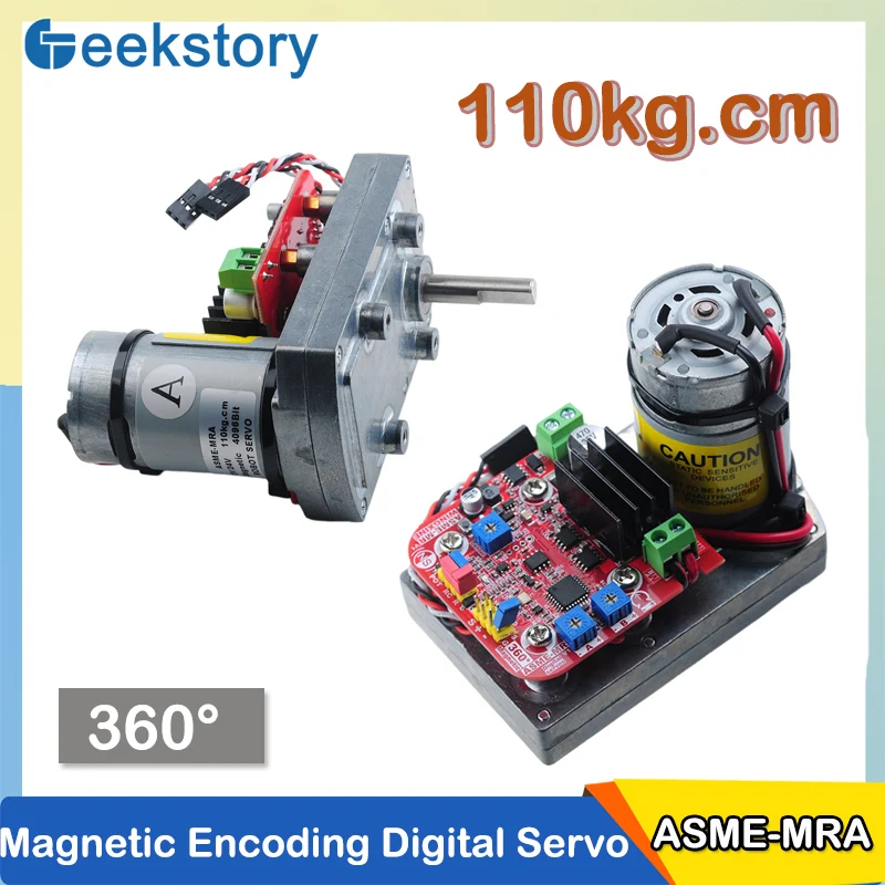 110kg.cm ASME-MRA Servo Magnetic Encoder High Torque 360 Degree Digital Servo Motor For Robot Arm Valve Control Camera Parts