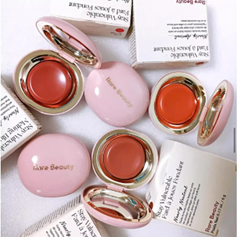 Rara beleza luz de toque sedoso shimmer iluminador em pó blush espelho à prova dlong água longa duração contorno natural maquiagem cosméticos