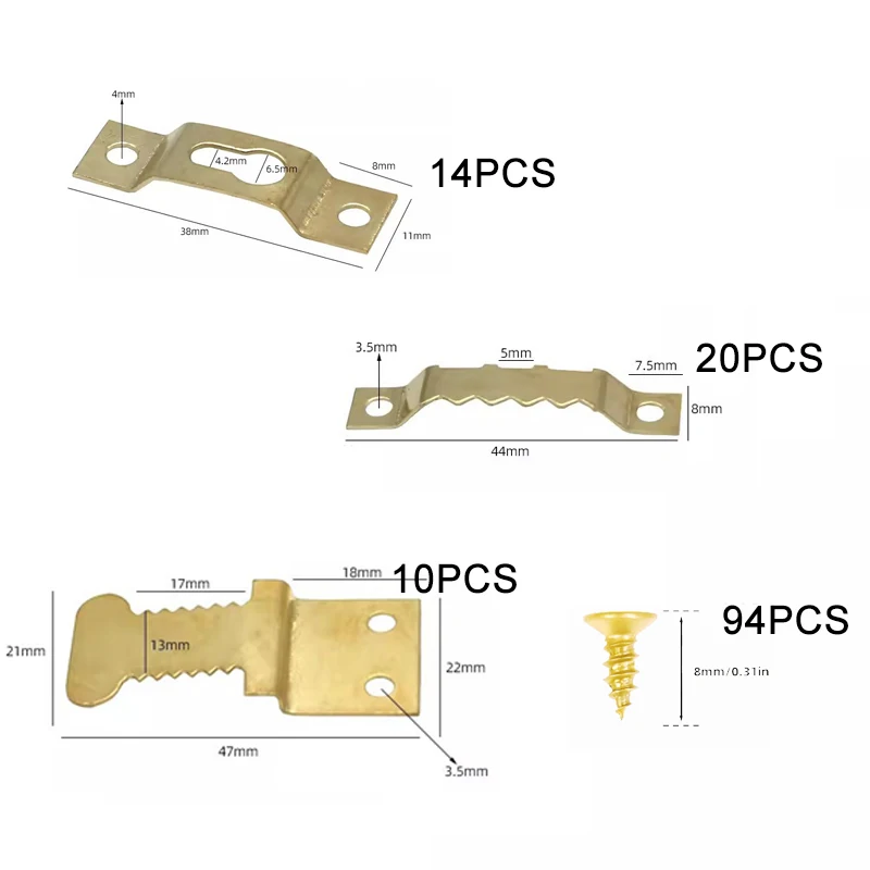 138pcs photo hanging oil painting hanger kit - bracket, hook, D-ring, hanger for frame, canvas, mirror decoration