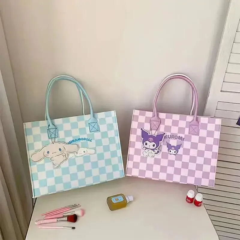 Sanrio Kuromi Felt Handbag Cute Cartoon Cinnamoroll Shopping Leisure Large Capacity Storage Bag Fashion Girl&Child Holiday Gifts