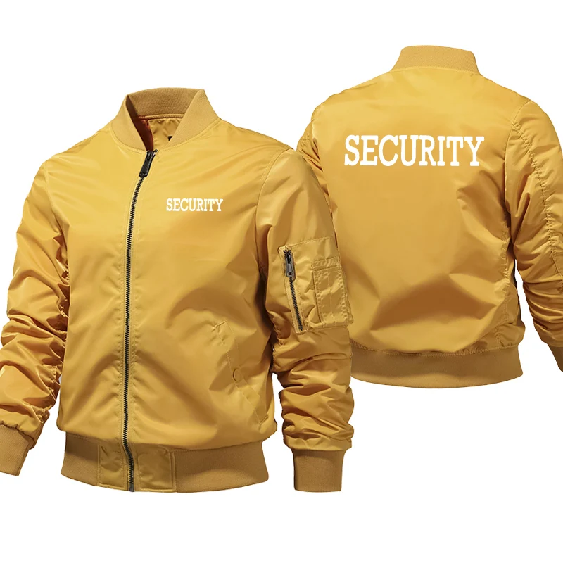 Chaqueta Bomber de diseño con estampado de seguridad para hombre, gruesa, a prueba de viento, cálida, militar, piloto de aire, Otoño e Invierno