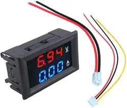 Hoge Kwaliteit Dc 100V 10a Voltmeter Ampèremeter Blauw + Rood Led Amp Meter Ampère Spanning Dubbele Digitale Display Voltmeter