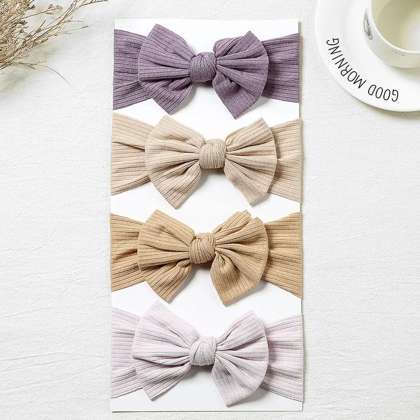 Newborn Baby Headband For Baby Girls Knitted Bow Hairband  Lovely Elastic Bowknot Turban For Girls Kids Toddler Hair Accessories