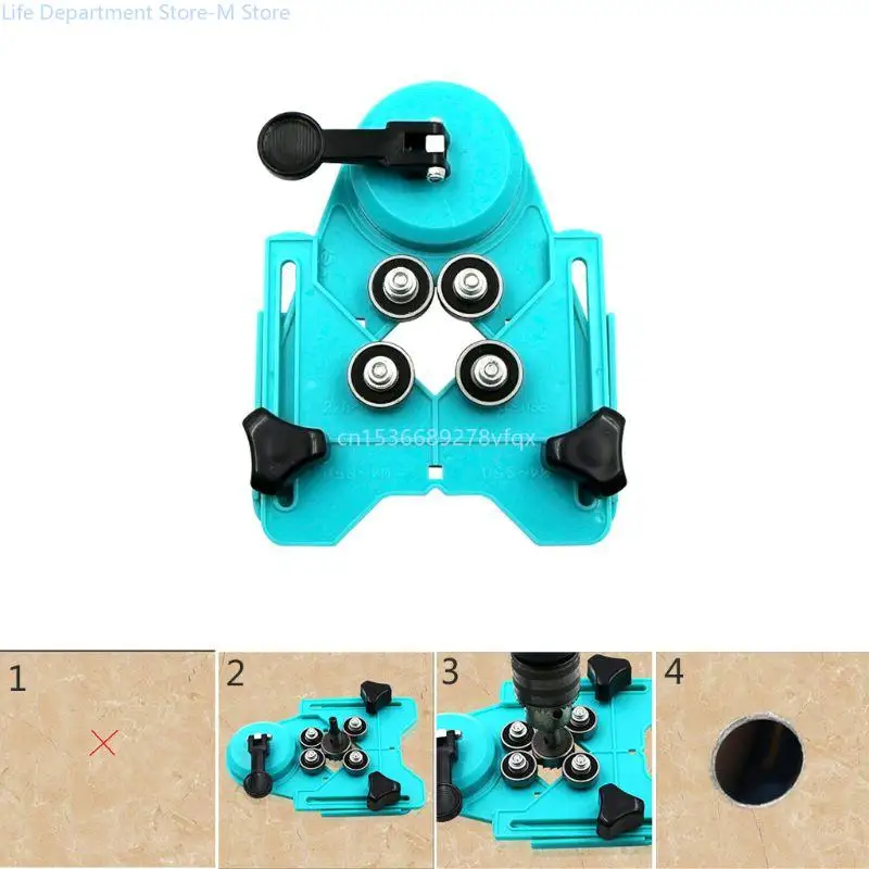 Broca Universal para azulejos vidrio, perforadora máquina vidrio, regla posición orificio ajustable